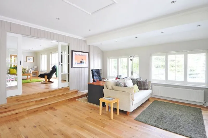 Living room with timber flooring